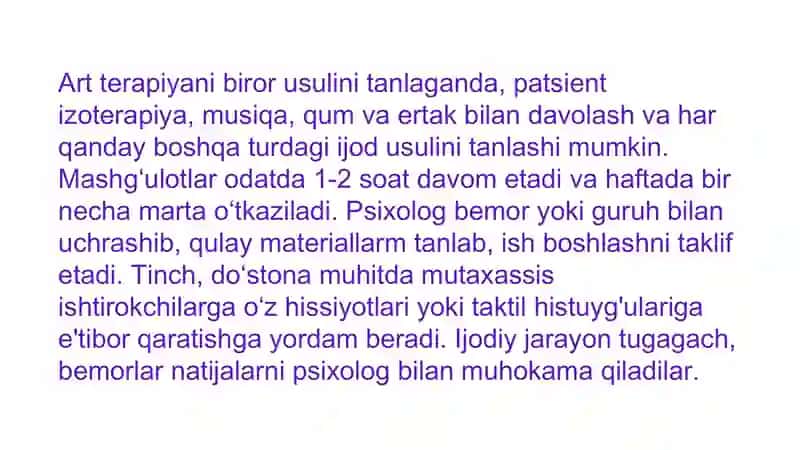Art-terapiya mashg'ulot turlari 2