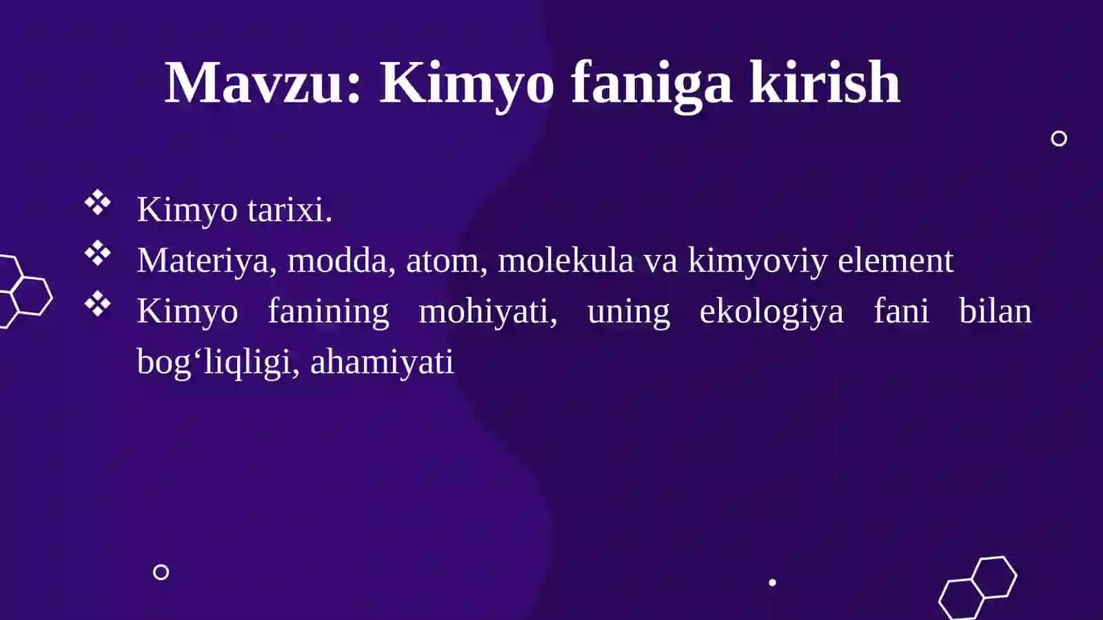 Kimyo faniga kirish 2