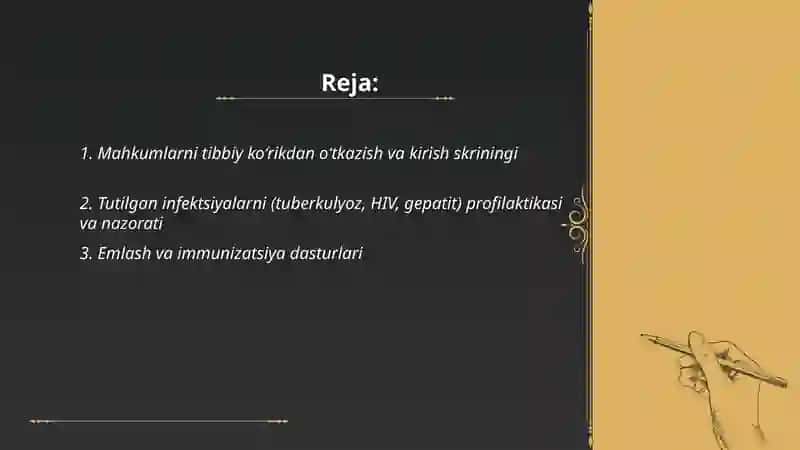 Mahkumlarning tibbiy sanitariya taminoti 2