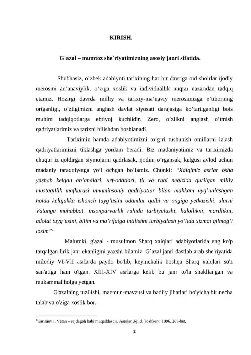G`azal – mumtoz she`riyatning asosiy janri sifatida 2