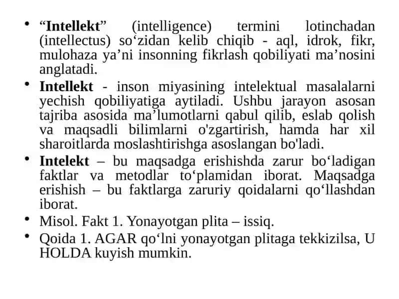 Ma’ruza 1. Sun’iy intelekt tushunchasi. Sun’iy intelekt tizimlari 2