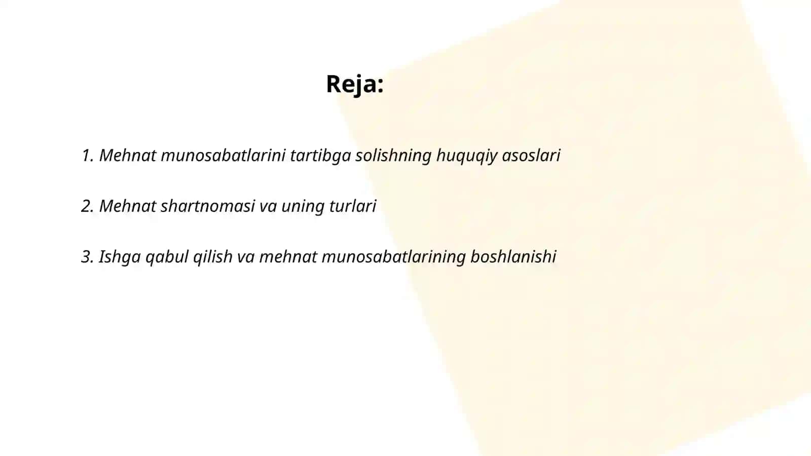 Mehnat munosabatlarini tartibga solish 2
