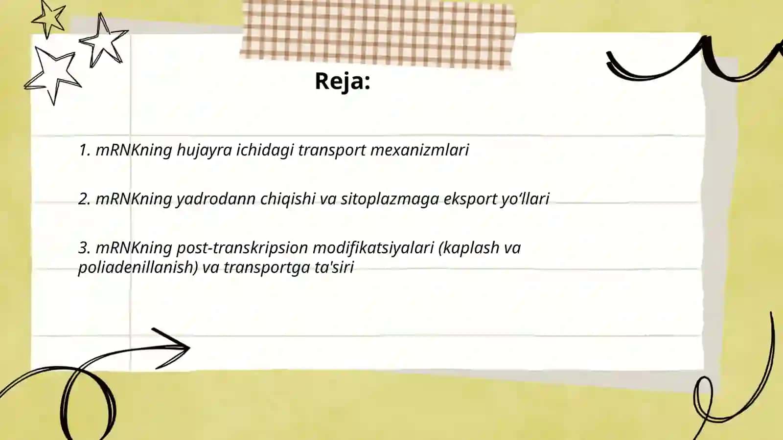Ribonukleinkislotalar (RNK) informatsion transport va ribosomal RNKlarning xususiyatlari va funksiyalari 2