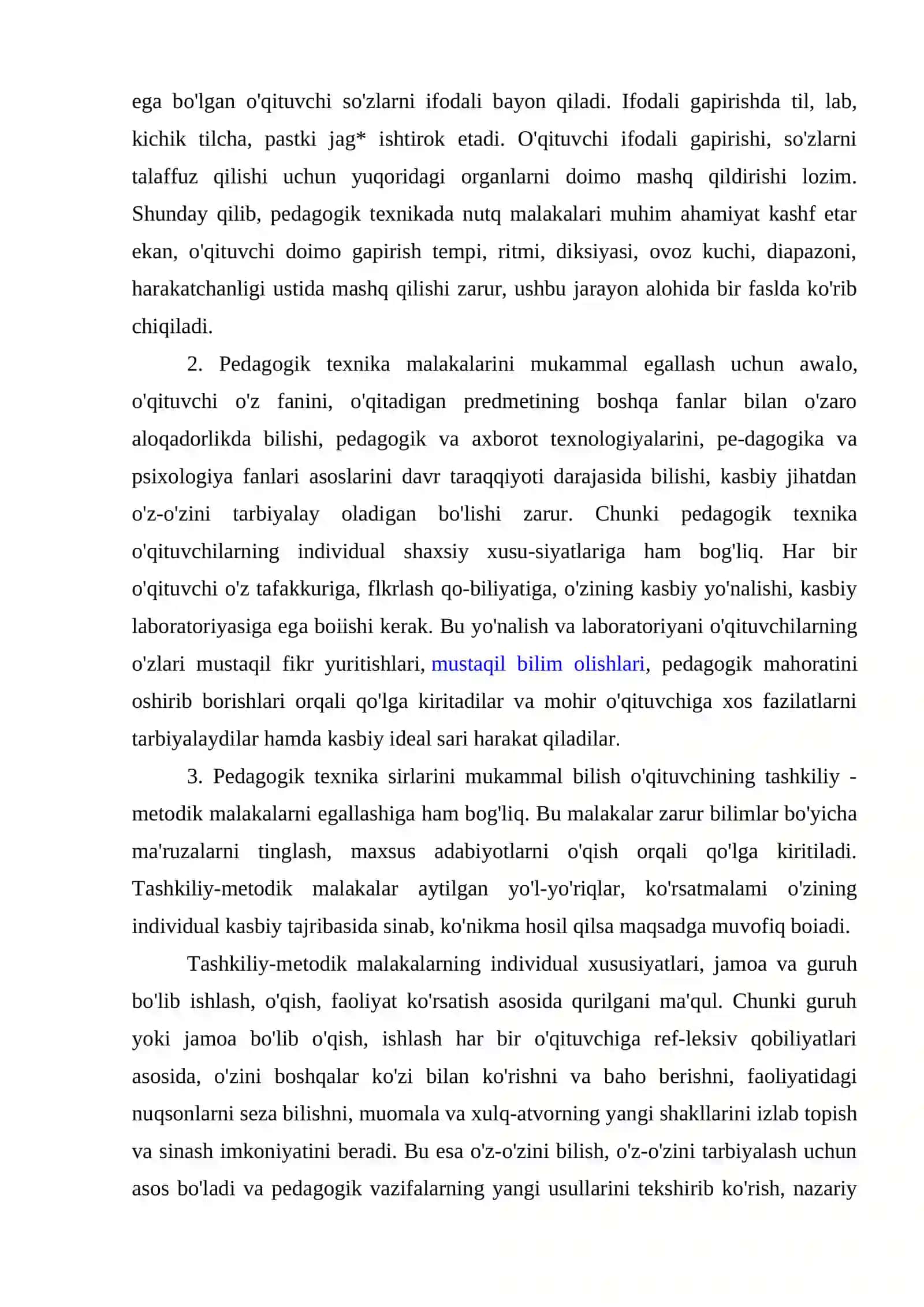 PEDAGOGIK TEXNIKANI EGALLASH MAHORATI 2