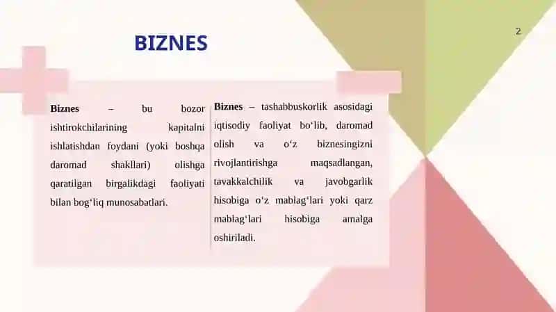 Biznes va elektron biznes tushunchalari Elektron biznes tushunchasi va ta’riflari 2