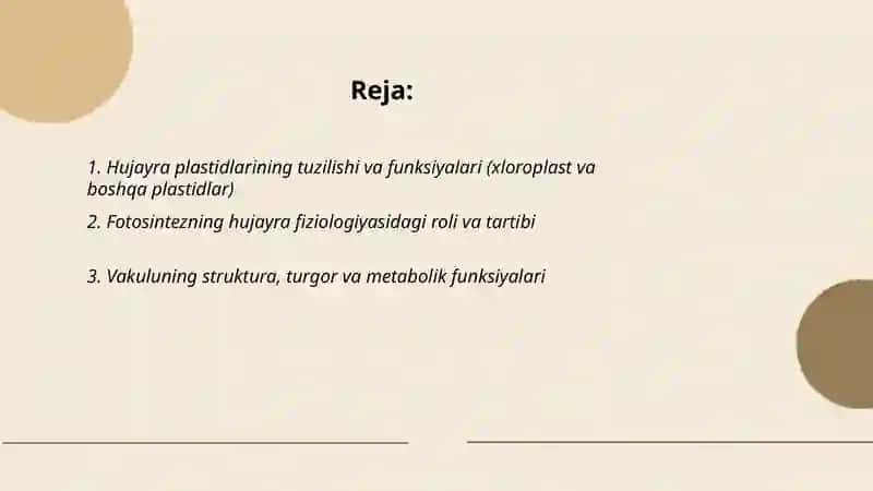 Hujayra fiziologiyasi va osimlik hujayrasining oziga xos xususiyatlari 2