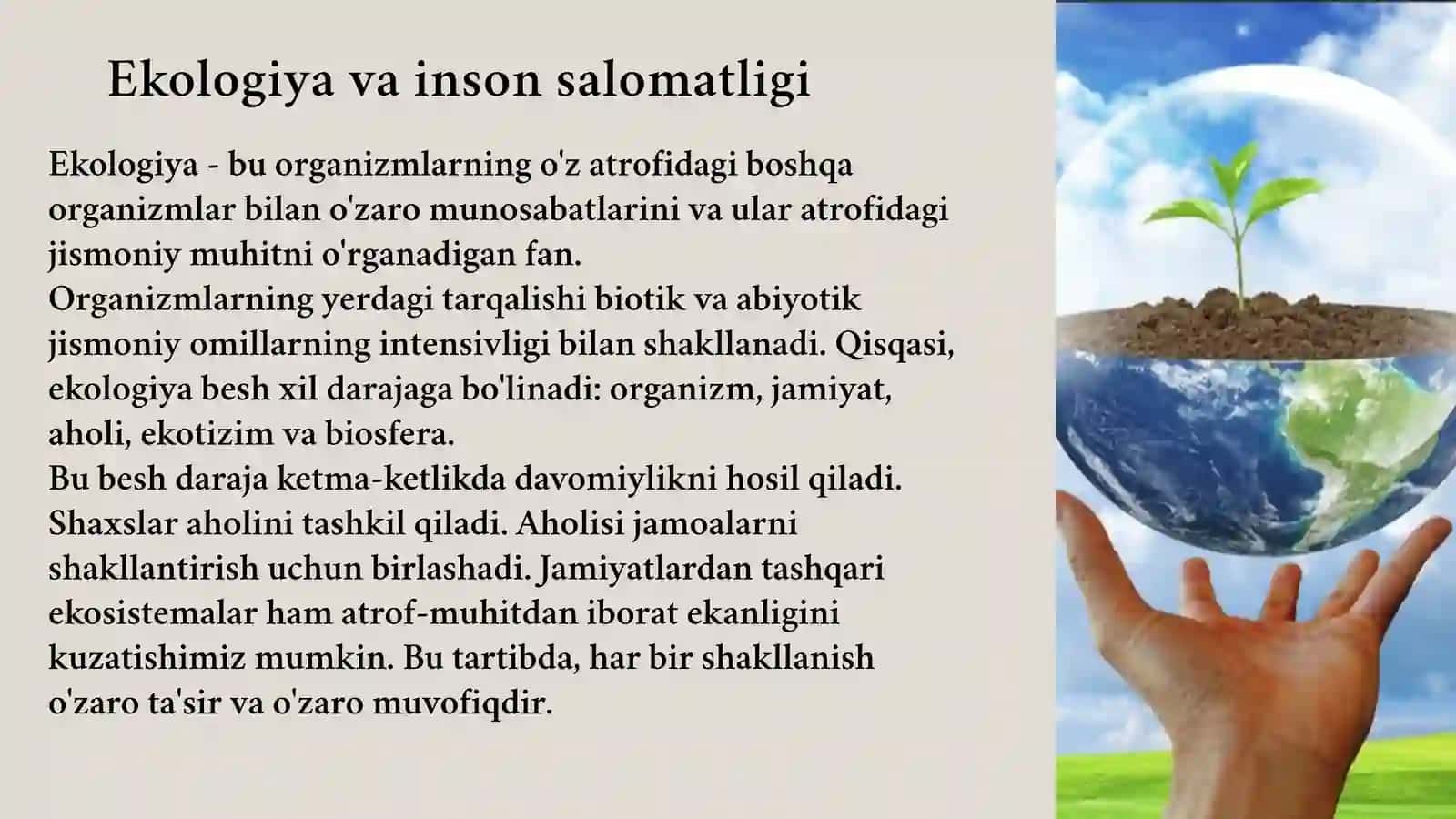 Ekologiya va inson salomatligi 2