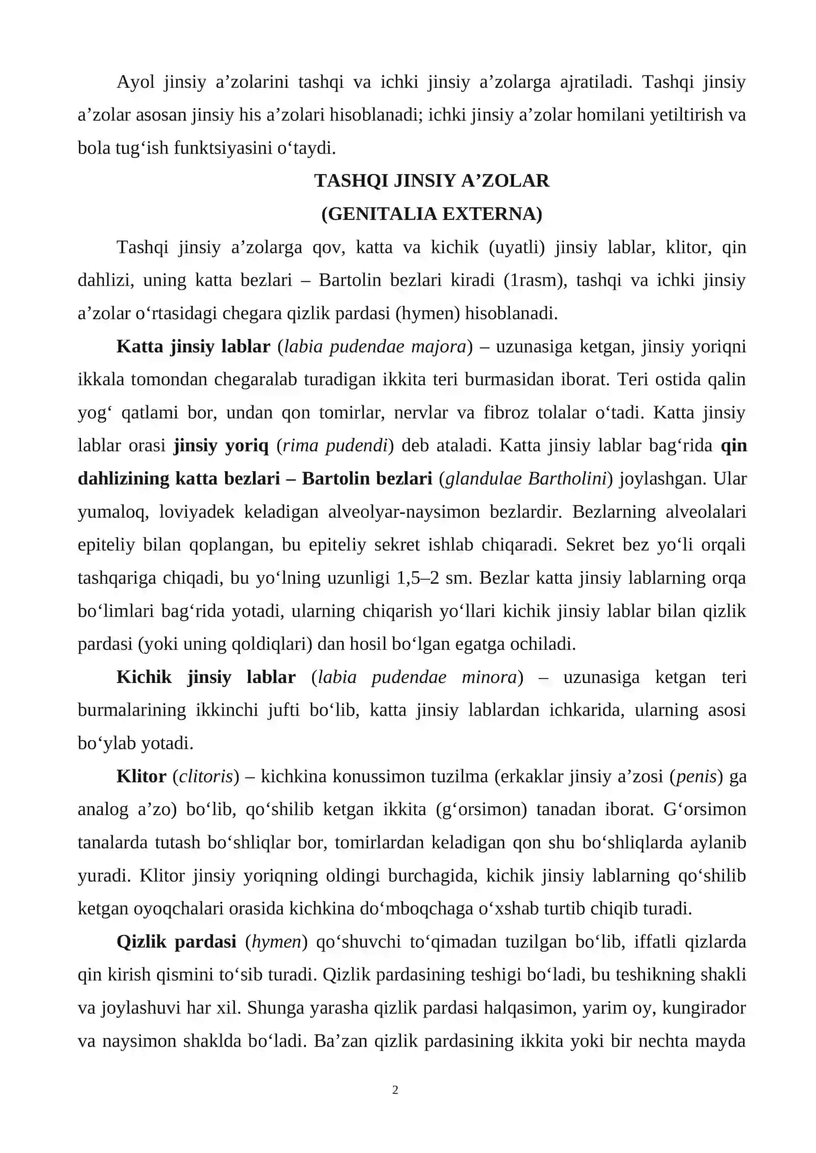 Ayollarni jinsiy aʼzosi va toʻgʻri ichak va anal kanali 2