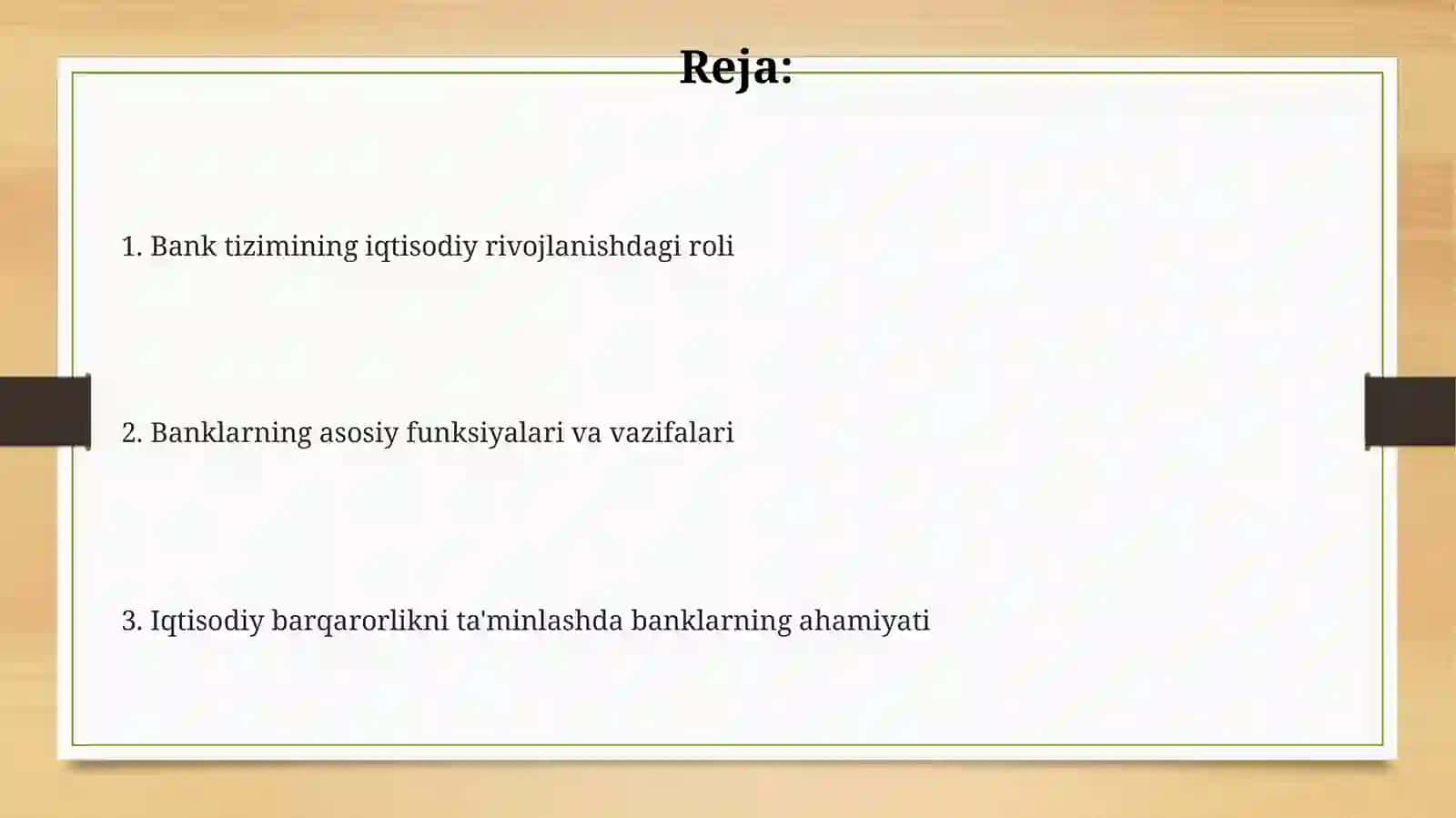 Mamlakat iqtisodiy rivojlanishida bank tizimining roli 2
