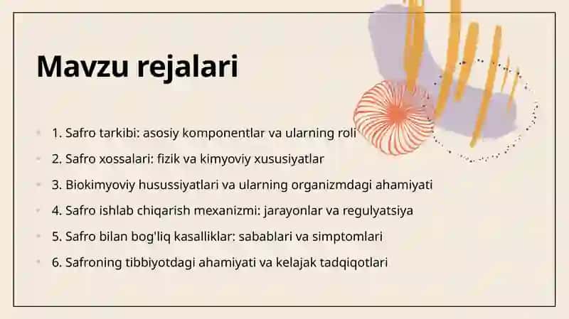 Safro tarkibi va xossalari 2