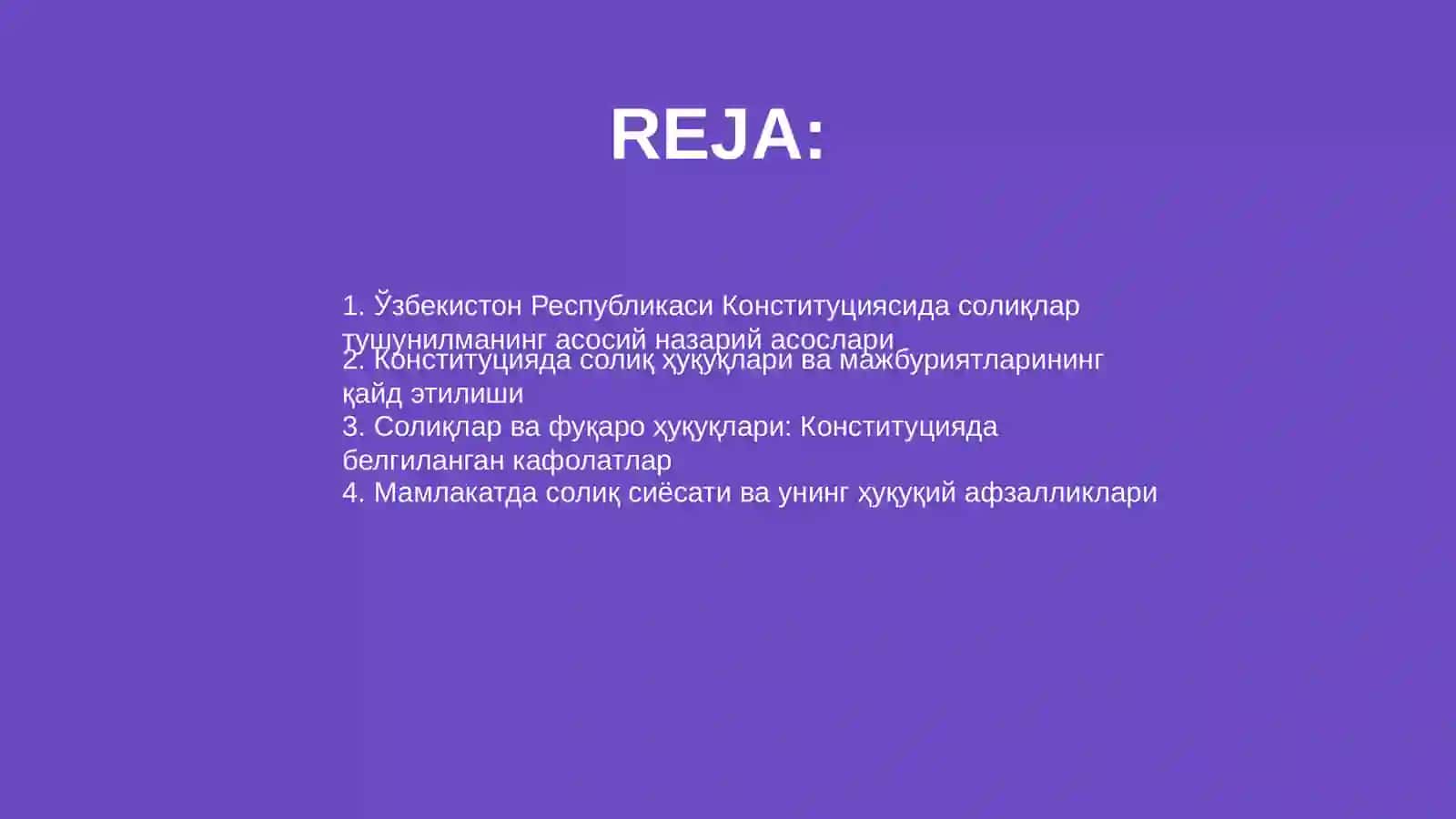 Узбекистон Республикаси Конституциясида соликка оидмуносабатлар 2