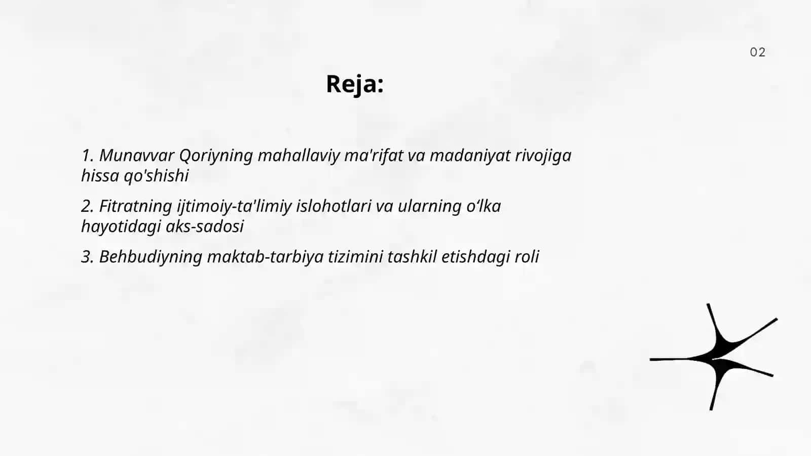 Jadid ma’rifatparvarlarining o‘lka ijtimoiy-ma’naviy hayotida tutgan o‘rni (Munavvar Qori, Fitrat, Behbudiy, Avloniy va boshqalar) 2