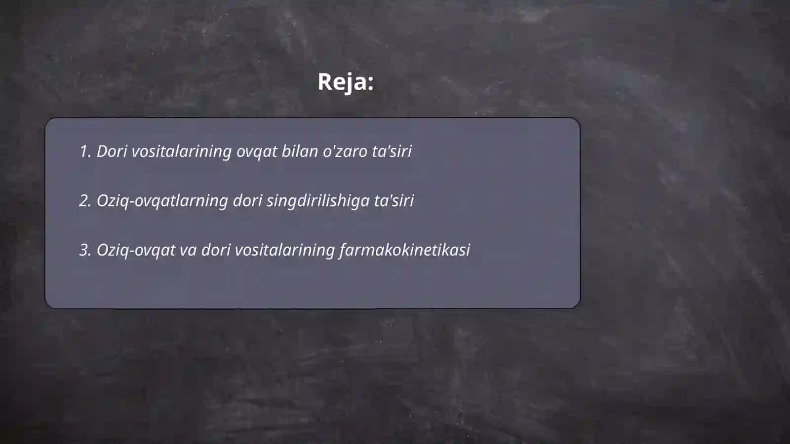 Dori vositalarining oziq-ovqatlar bilan munosabati 2