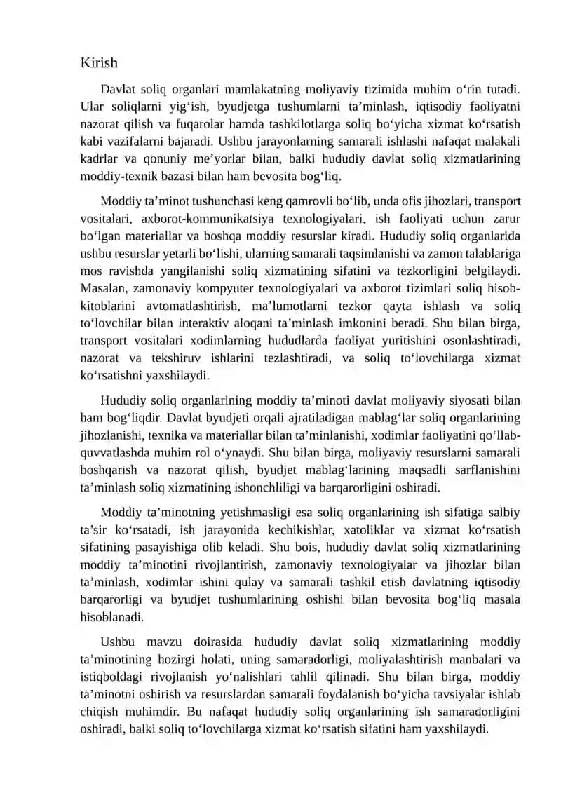 Hududiy davlat soliq xizmatilari organlarining moddiy ta'minoti 2