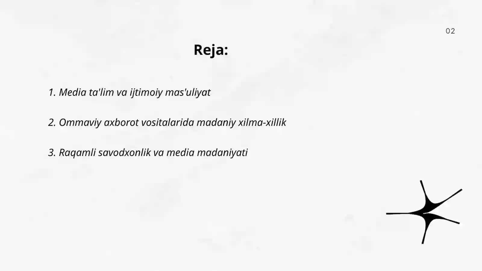Media va axborot savodxonligi fanidan ta'lim 2