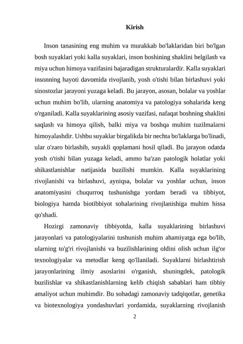 Suyaklar tuzilishi va funktsiyalari 2