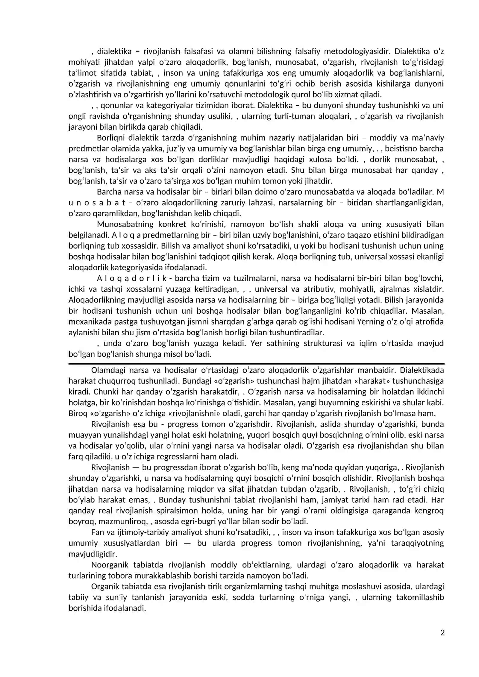 Rivojlanish falsafasi (Dialektika) 2