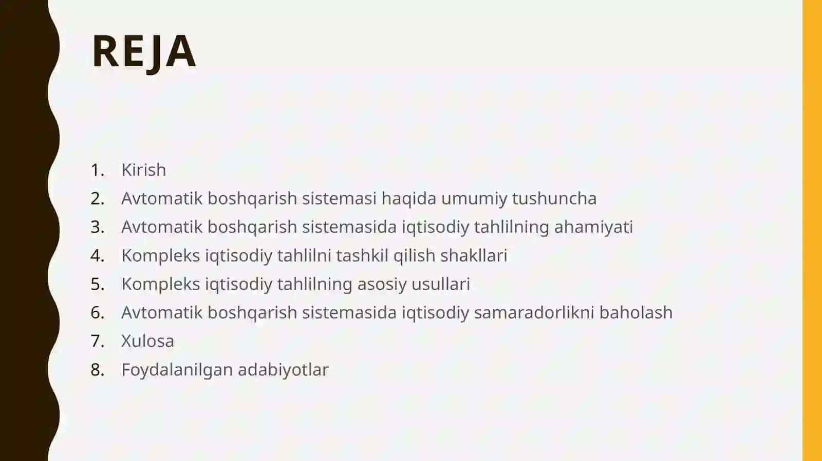 AVTOMATIK BOSHQARISH SISTEMASIDA KOMPLEKS IQTISODIY TAHLILNI TASHKIL QILISH SHAKLLARI VA USULLARI 2