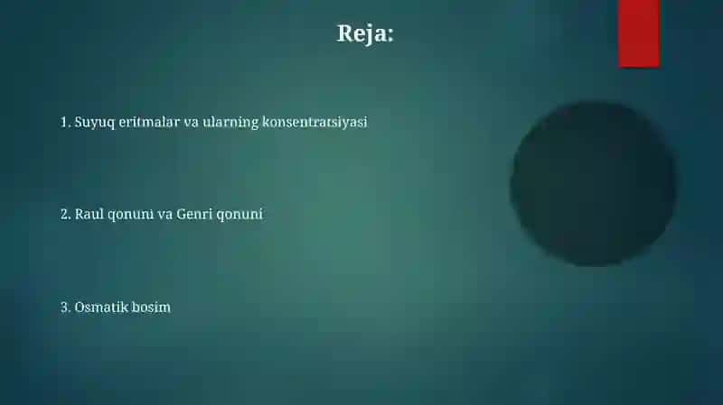 Suyuq eritmalar va ularning konsentratsiyasi 2