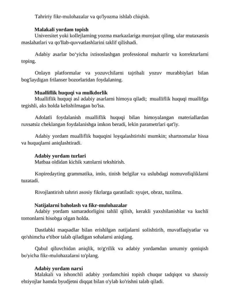 Adabiy titrashda yordam koʻrsatish 2