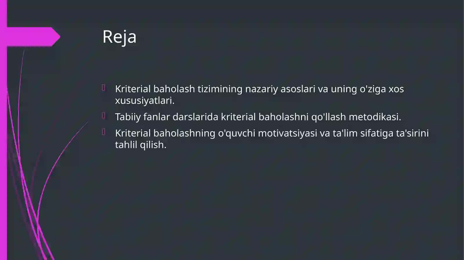 Tabiiy fanlarda o‘quvchilar bilimini baholashning zamonaviy usullari (Kriterial baholash) 2