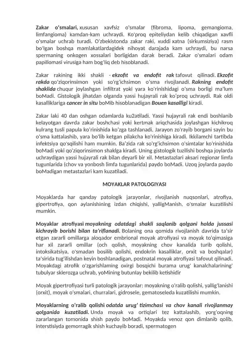 Siydik-tanosil tizimining va erkaklar jinsiy organlarining kasalliklari 2