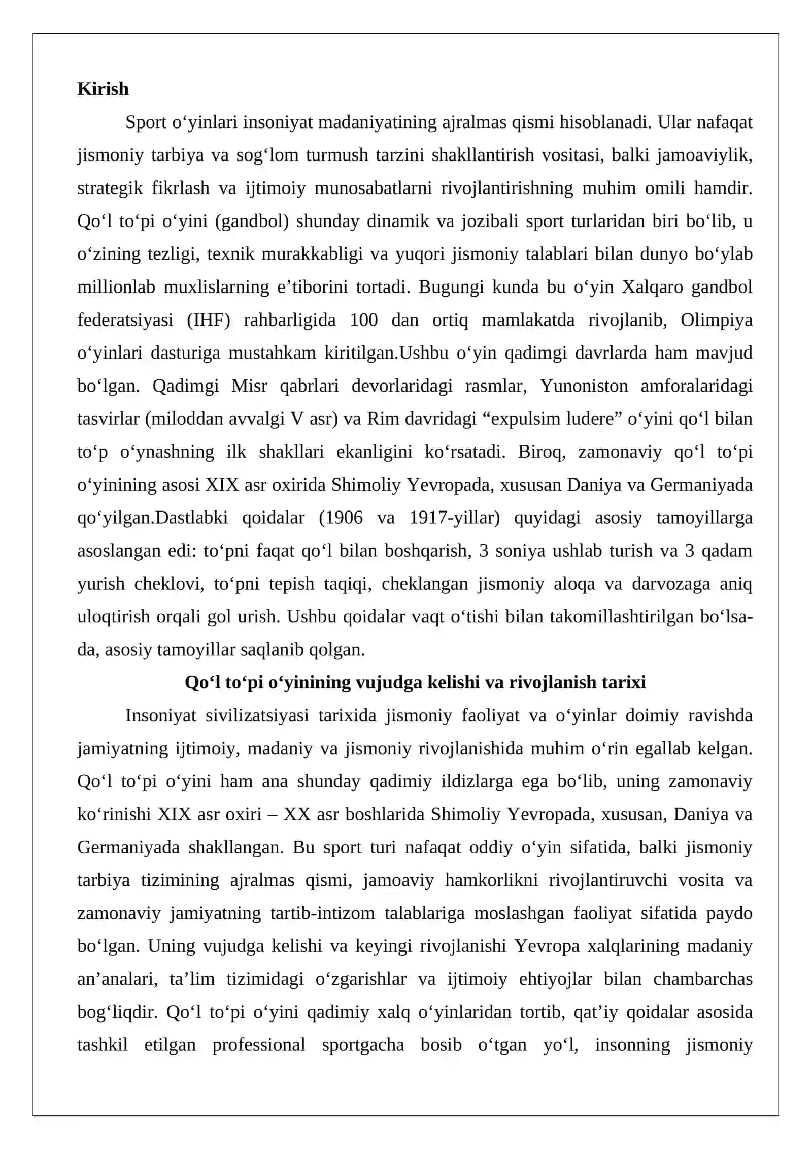 Qo‘l to‘pi o‘yinining kelib chiqish tarixi va dastlabki qoidalari 2