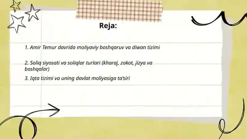 Amir temur davrida moliyaviy siyosat 2