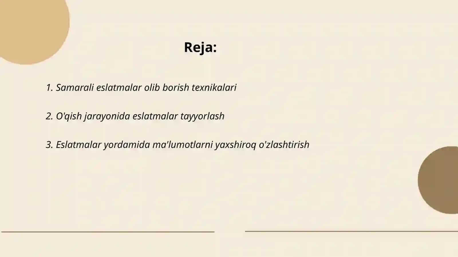 Samarali eslatmalar olib borish texnikalari 2