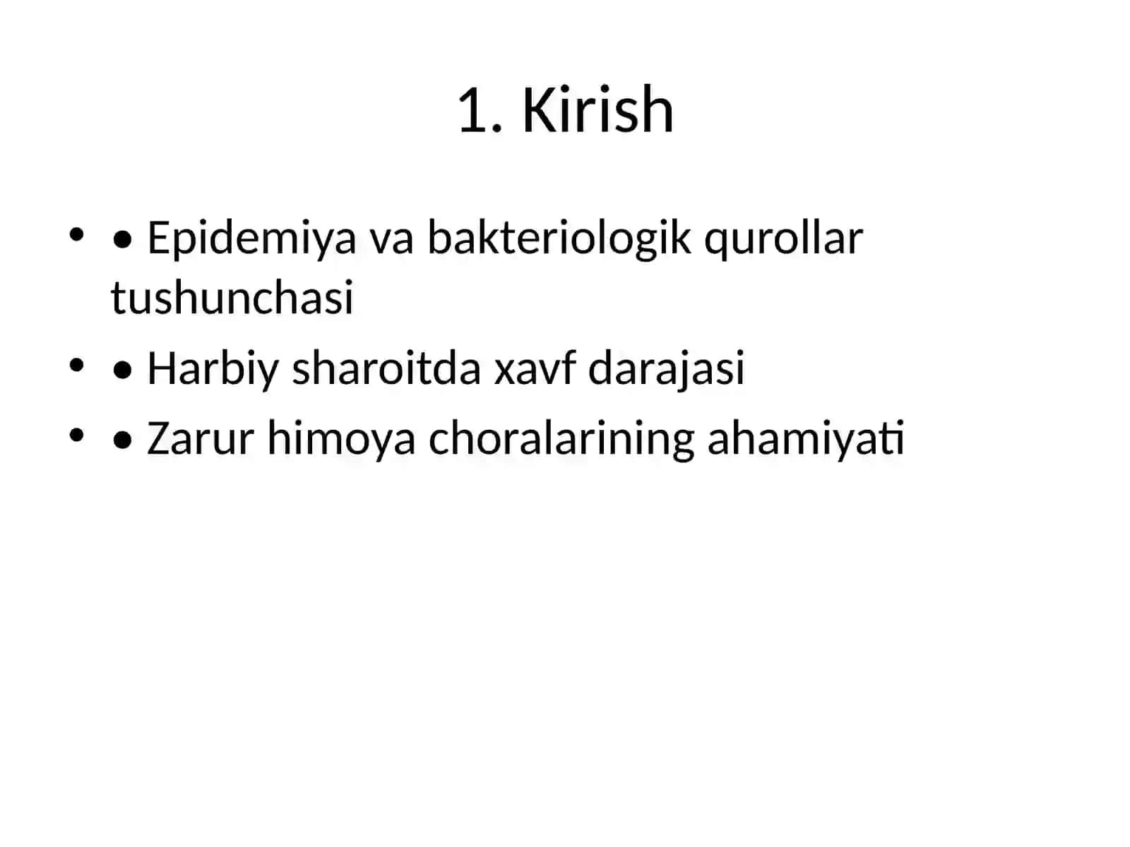 Qo‘shinlarni epidemiyaga qarshi va bakteriologik qurollardan himoya 2