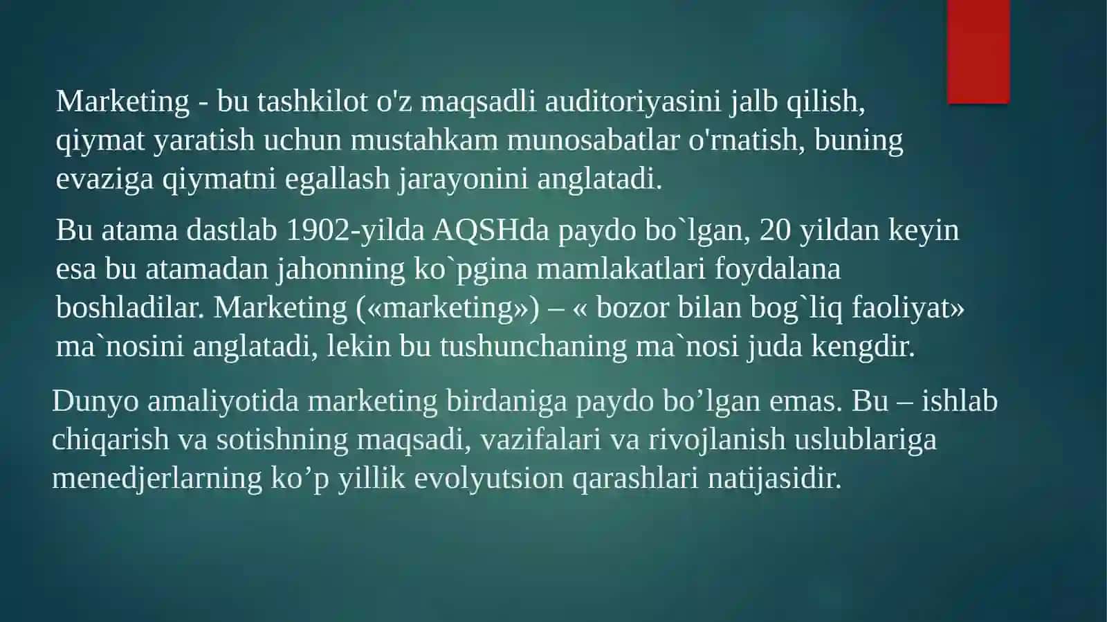 Marektingning nazariy asoslari 2