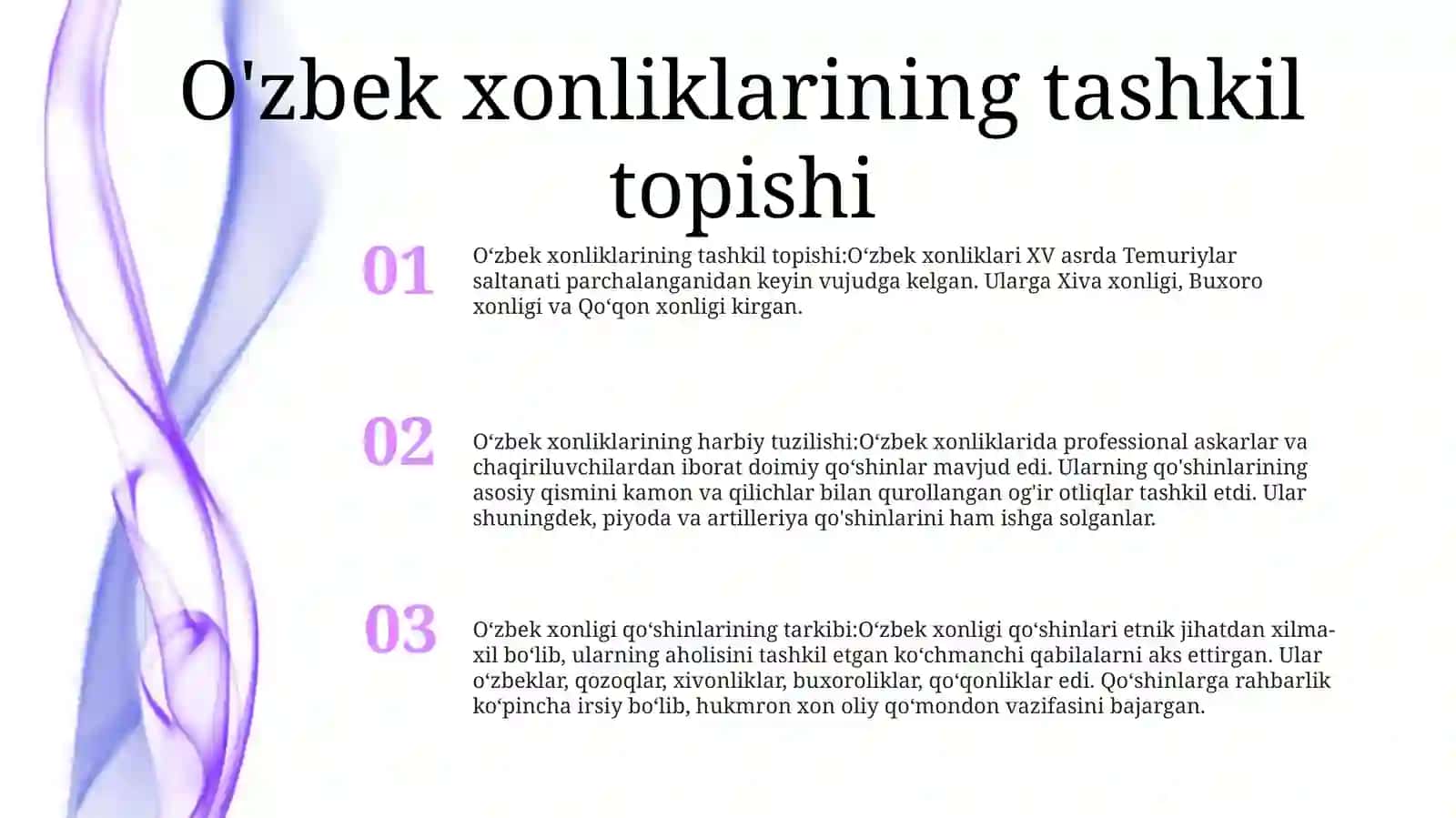 O'Zbek Xonliklarining Tashkil Etilishi Va Ulardagi Qo'Shinlarning Tuzilishi Va Tarkibi 2