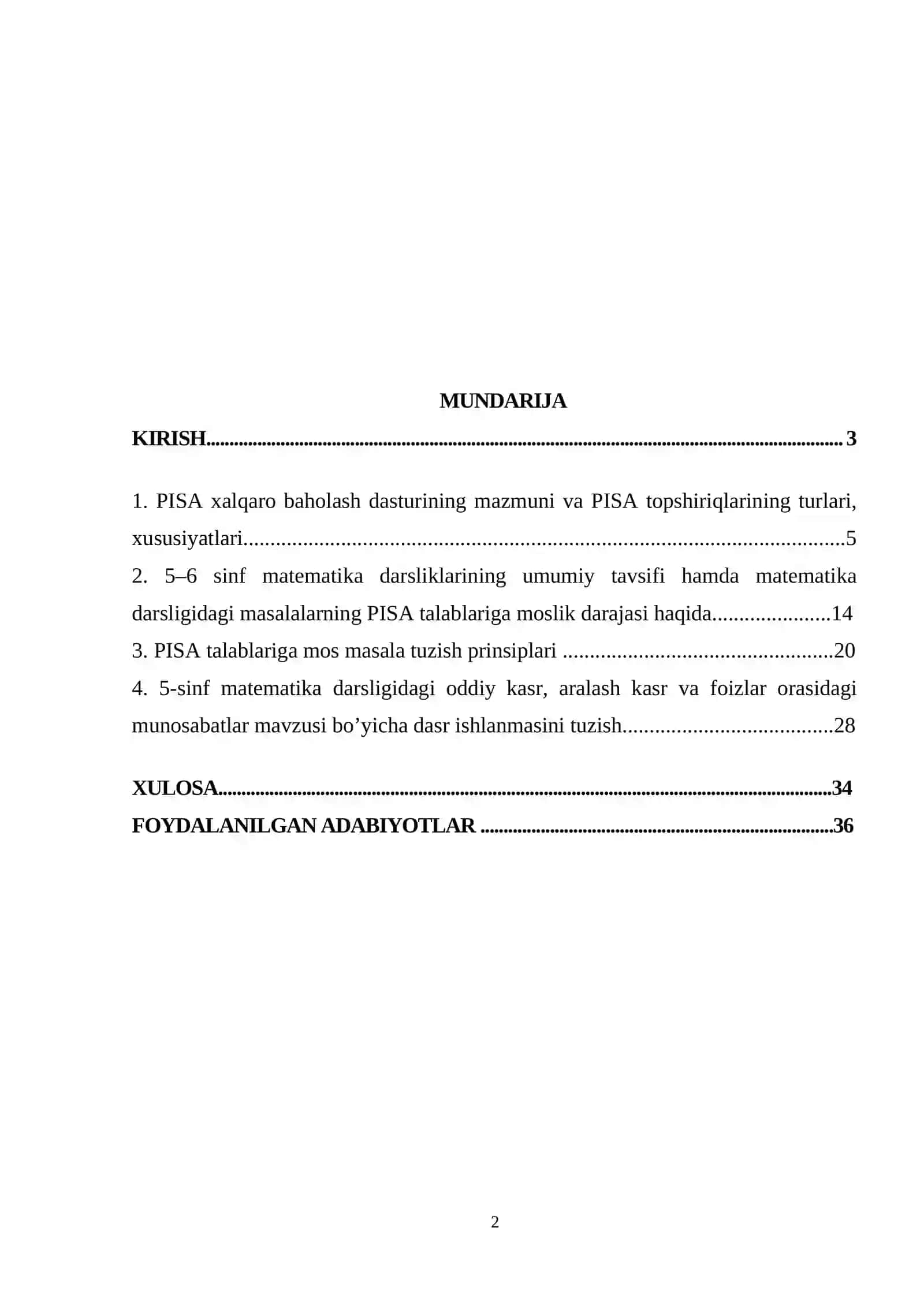 5-6-sinf matematika darsliklaridagi masalalarni PISA talablariga moslashtirish metodikasi 2