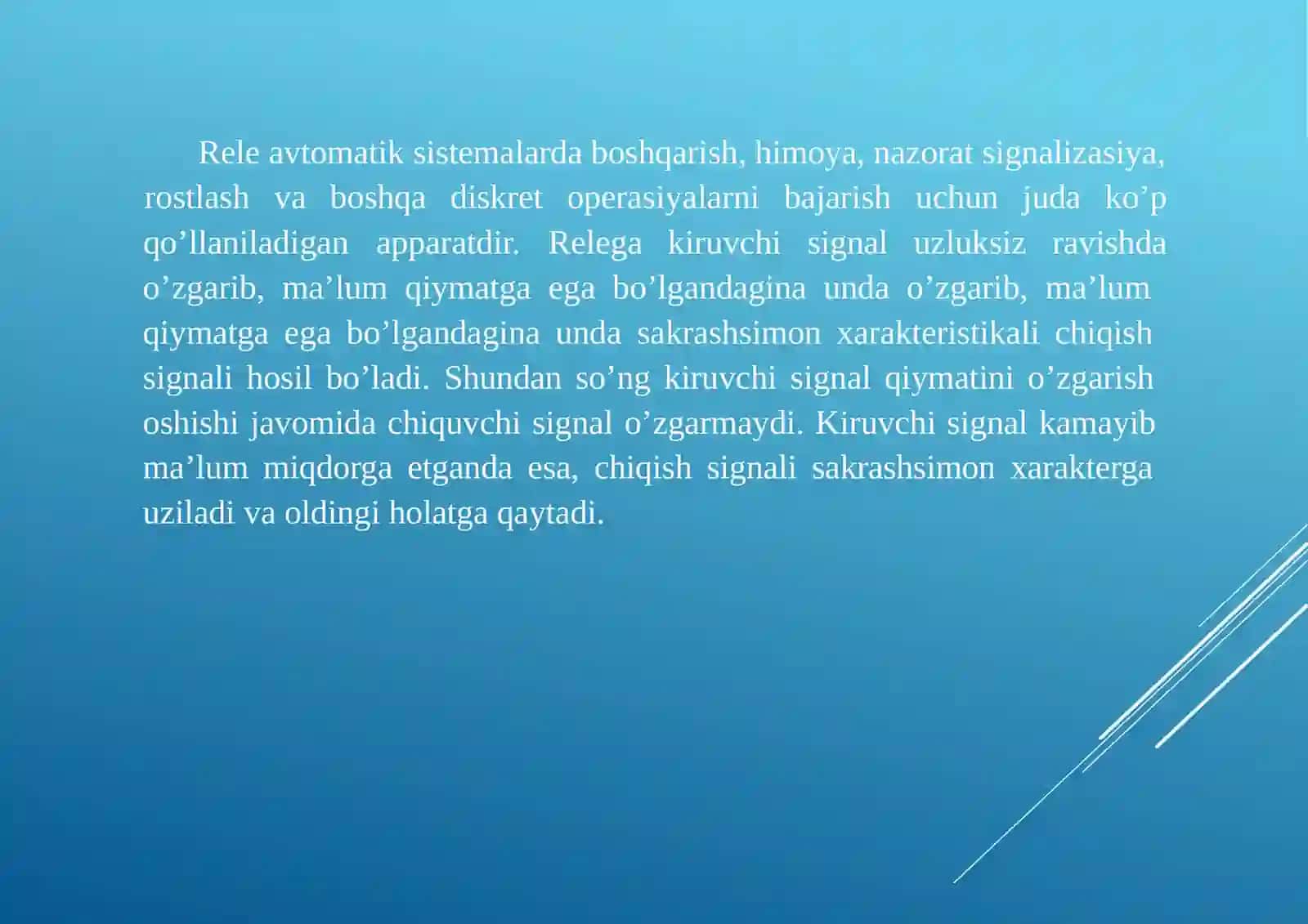 Rele-kantaktorlar orqali boshqariladigan ochiq zanjirli sxemalar 2