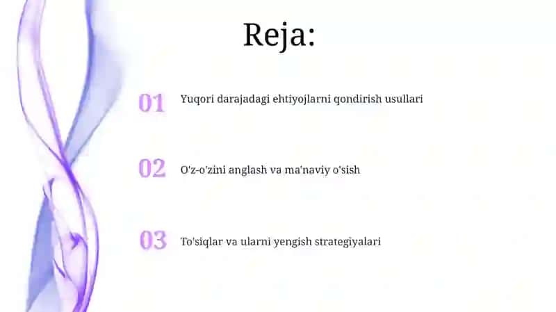 Yuqori darajadagi ehtiyojlarni qondirish usullari 2