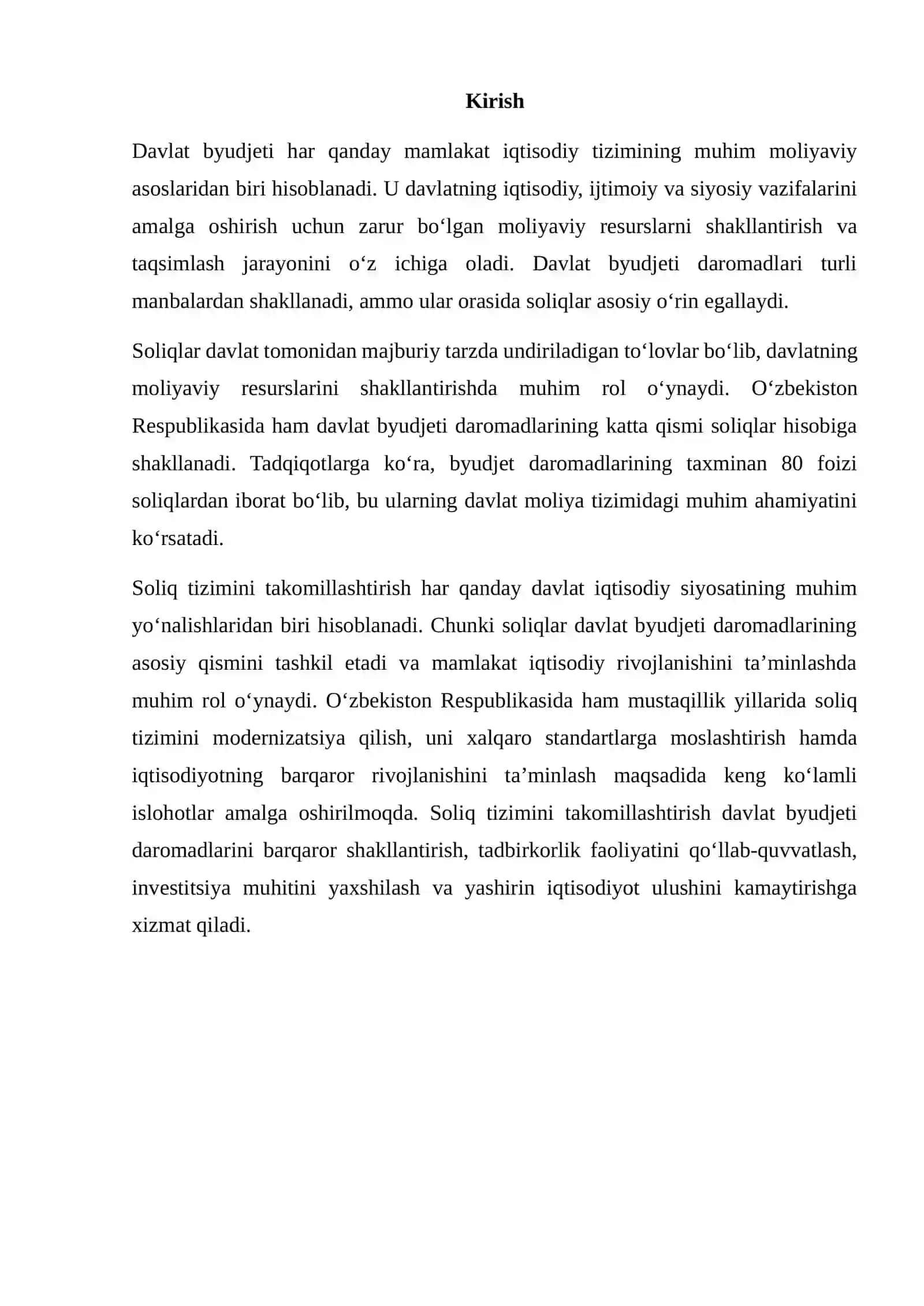 Davlat Byudjeti Daromadlari Tarkibida Soliqlarning Tutgan O‘rni va Ahamiyati 2