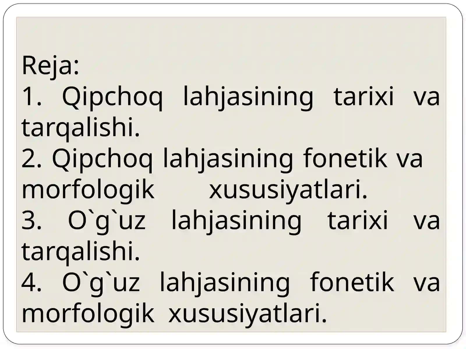 O’zbektilining qipchoq, o`g`uz lahjasiga xos xususiyatlari 2