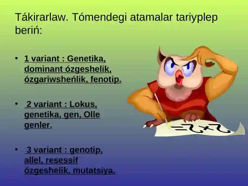Atiz eginler selektsiyasinda monogibrid shaǵılıstırıw 2
