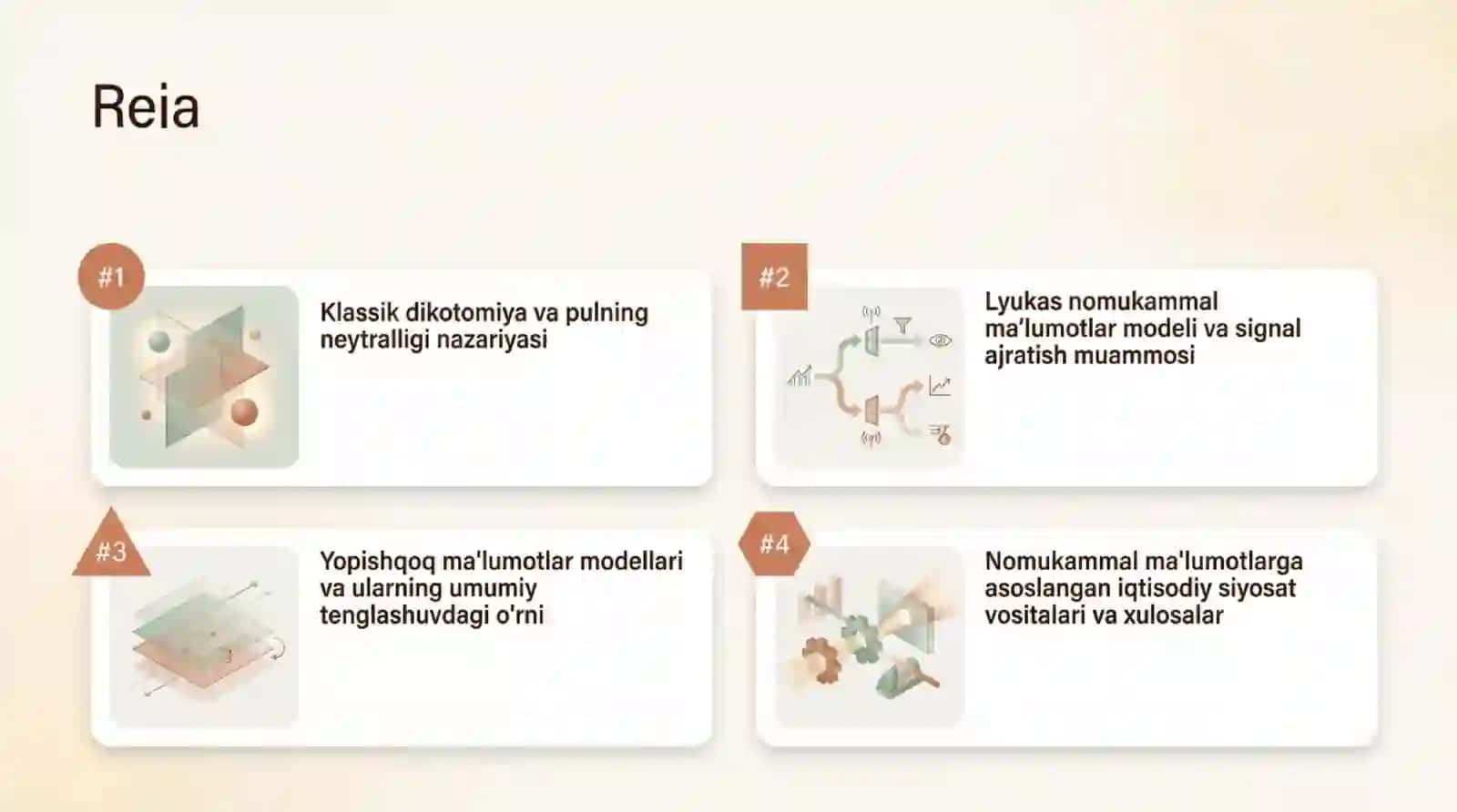 Oʻzgarmas kattaliklar va nomukammal malumotlarga ega iqtisodiyot tahlil 2