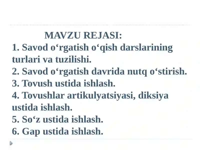 SAVOD O‘RGATISHNING ASOSIY MASHQ TURLARI 2