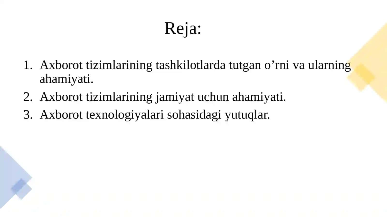 Axborot Tizimlari va Jamiyat 2