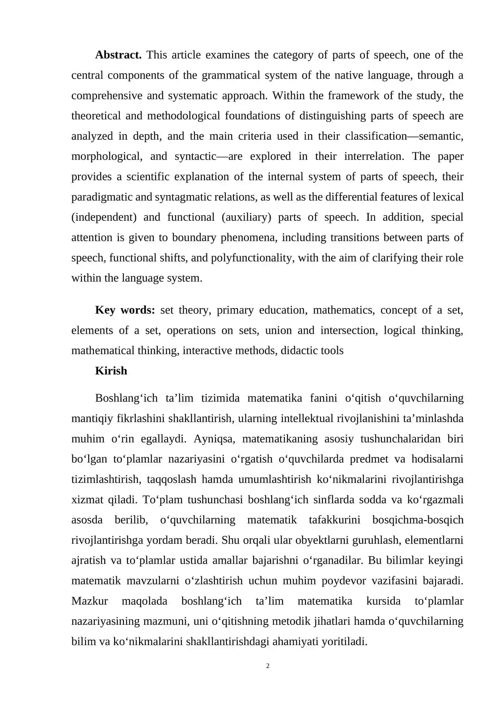 Boshlangʻich taʼlim matematika kursining toʻplamlar nazariyasi 2