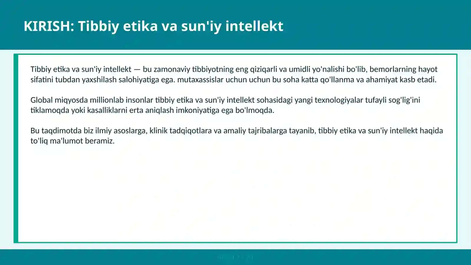 Tibbiy etika va sun'iy intellekt 2
