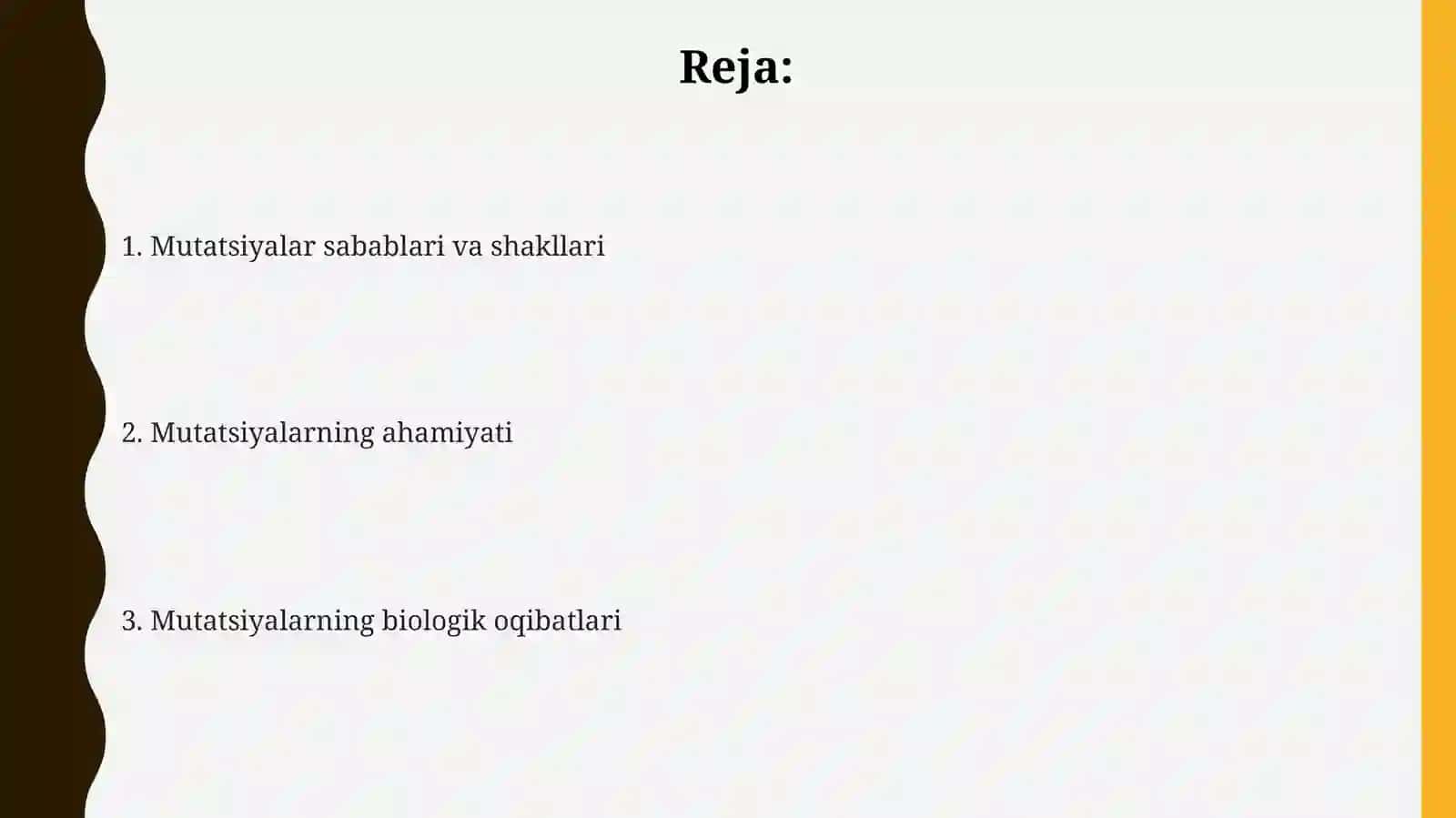 Mutatsiyalar: sabablari, shakllari, ahamiyati va biologik oqibatlari 2