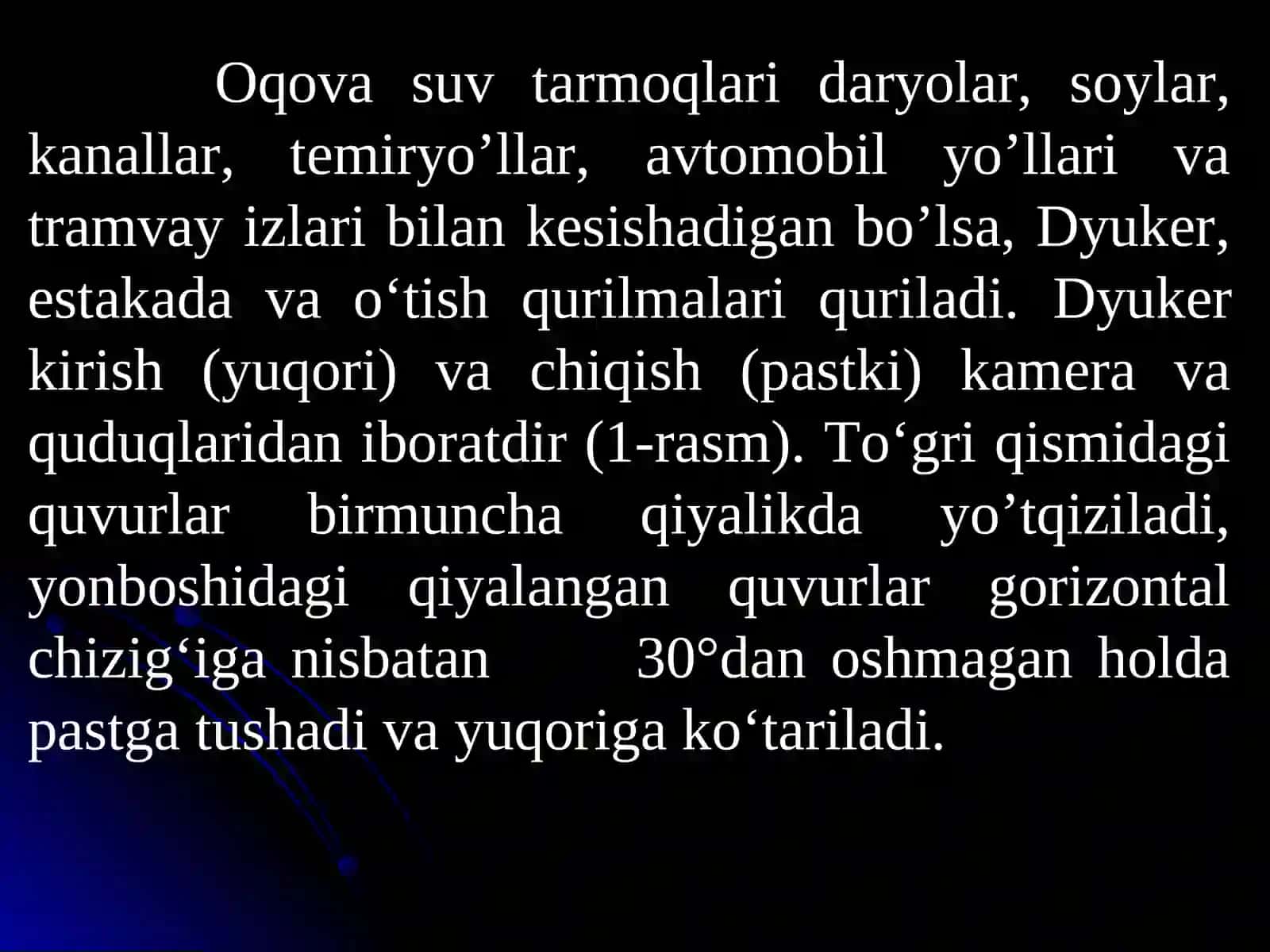 Oqova suv tarm oqlarini daryo, soylardan, avtomobil va temir yo‘llardan o‘tkazish usullari 2