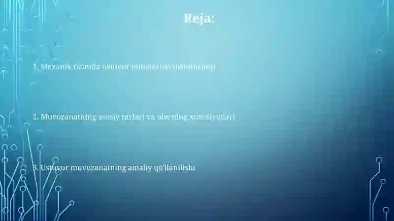 Mehkanik sistemali ustuvor muvozanat 2
