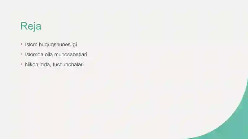 Islom huquqshunosligida oila , nikoh , taloq, idda, zihor tushunchalari 2