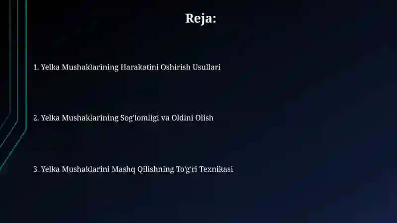 Yelka Mushaklarining Harakatini Oshirish Usullari 2