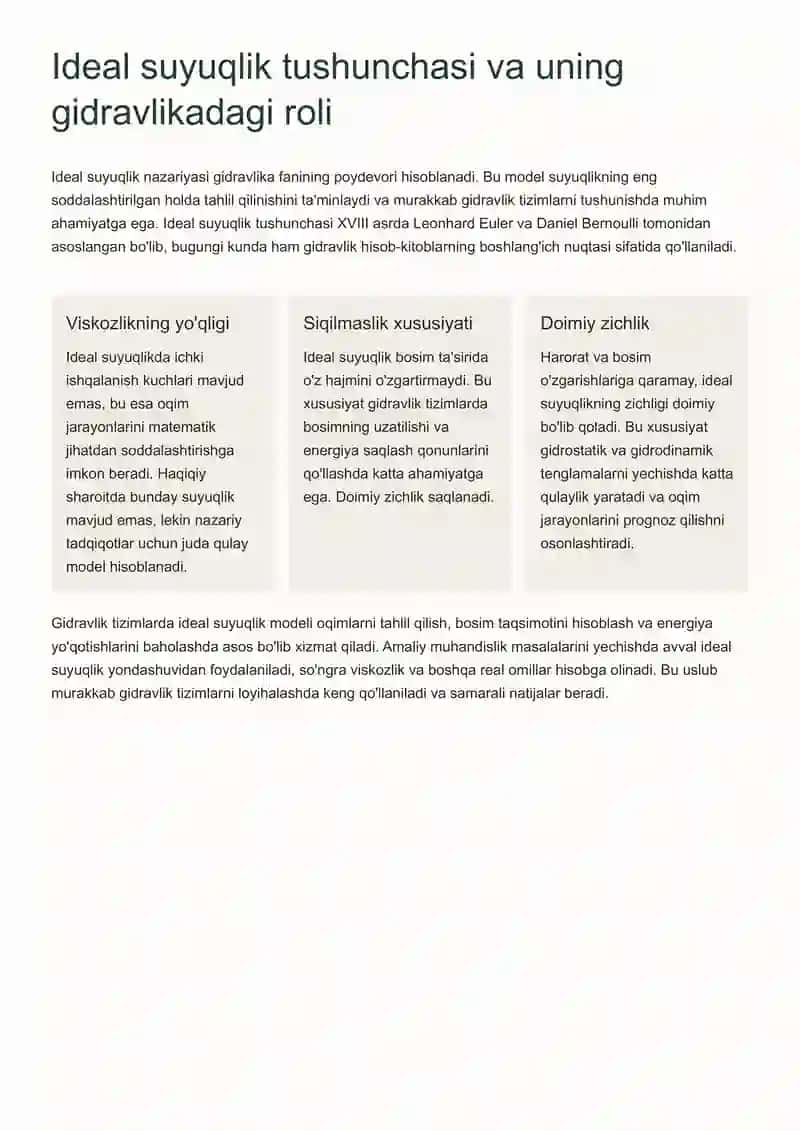 Ideal suyuqlik modeli va Nyuton qonuniga bo'ysunmaydigan suyuqliklar 2