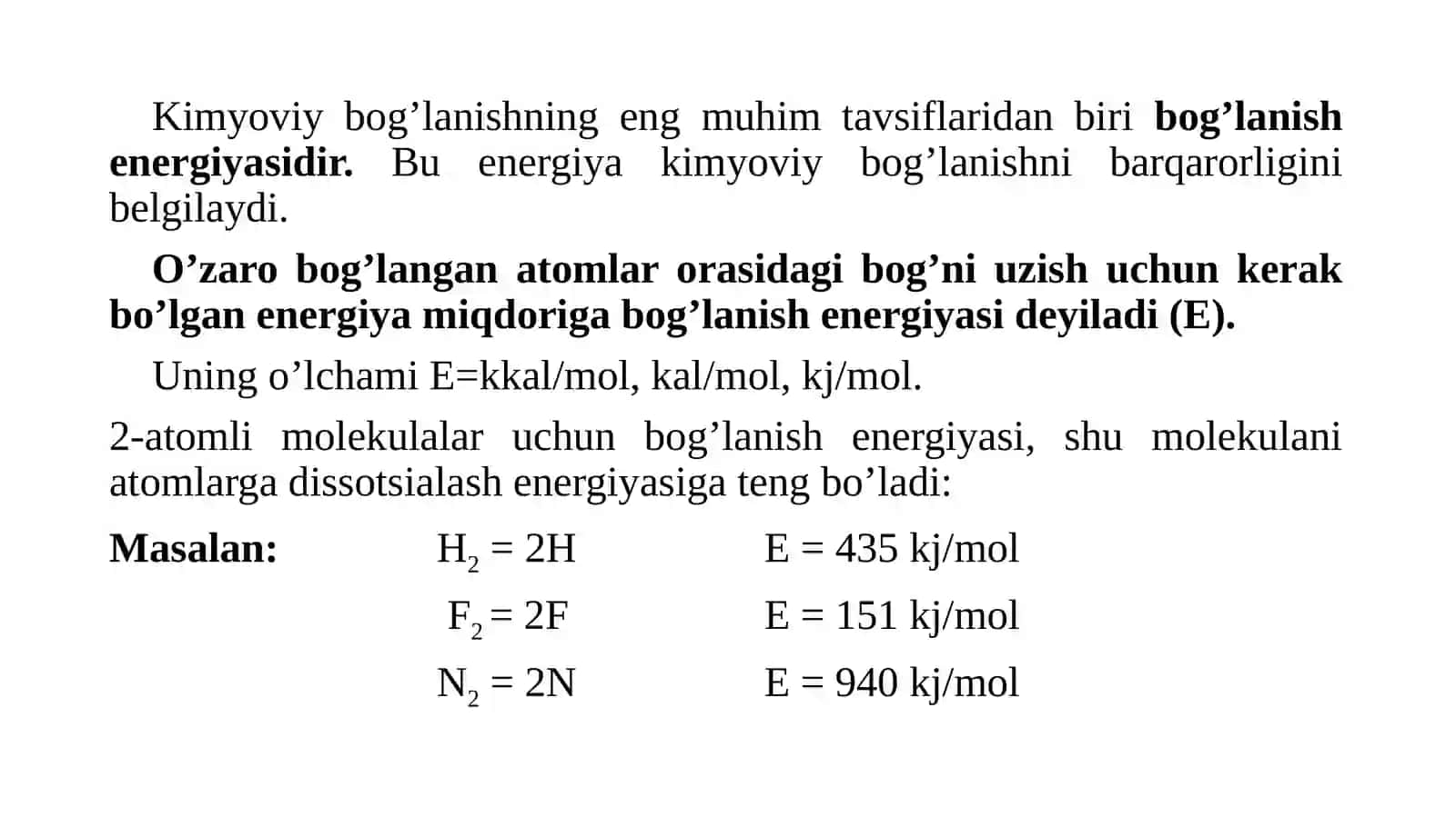 Moddalardagi kimyoviy bog’lanishning xillari 2